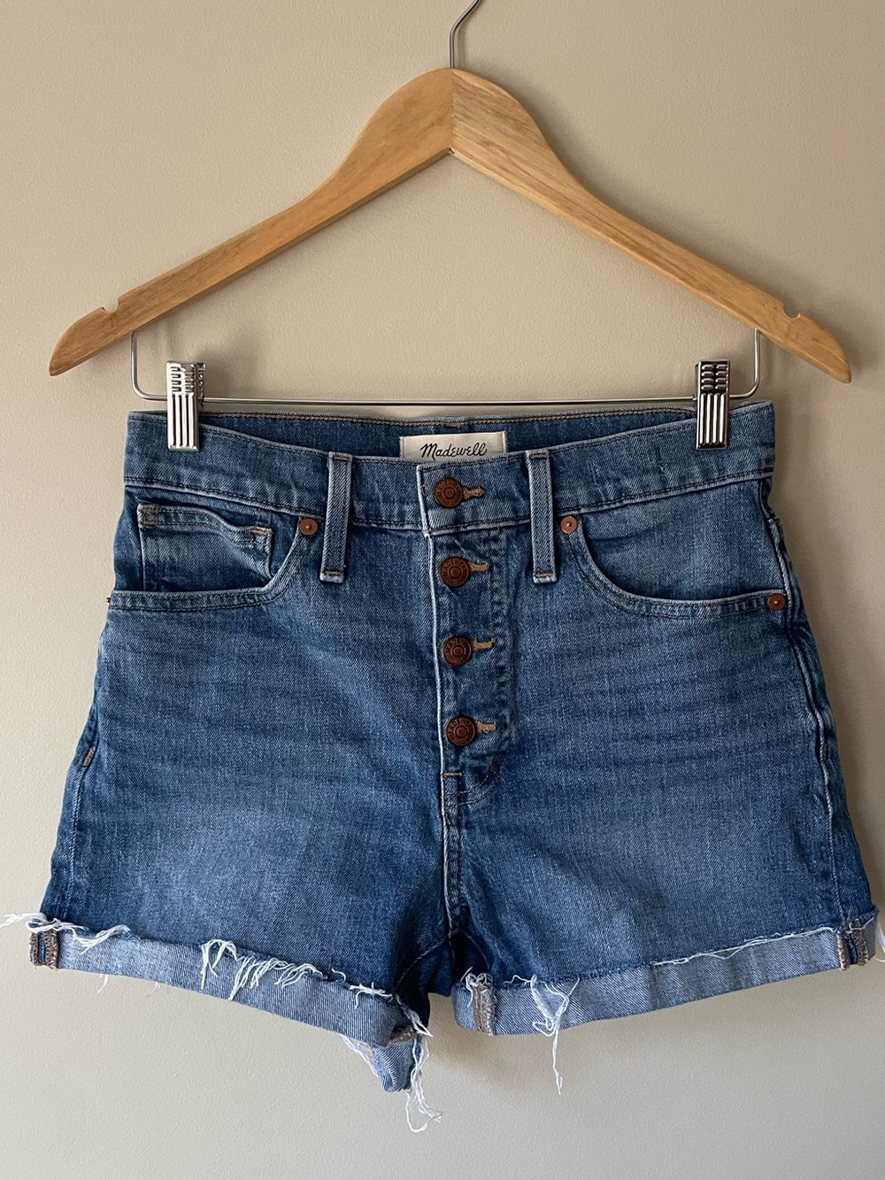Madewell • High-Rise Button Fly Denim Shorts